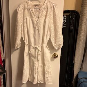 Elegant White Cotton Dress Loft PL